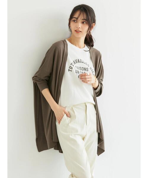 AMERICAN HOLIC（アメリカンホリック）の「UVカット　ハイゲージミディカーディガン（カーディガン/ボレロ・レディース・ライトグレー系2/アイボリー/モカ/ネイビー・FREE）」の7枚目の写真