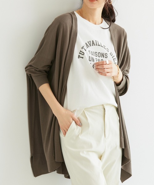 AMERICAN HOLIC（アメリカンホリック）の「UVカット　ハイゲージミディカーディガン（カーディガン/ボレロ・レディース・ライトグレー系2/アイボリー/モカ/ネイビー・FREE）」の4枚目の写真