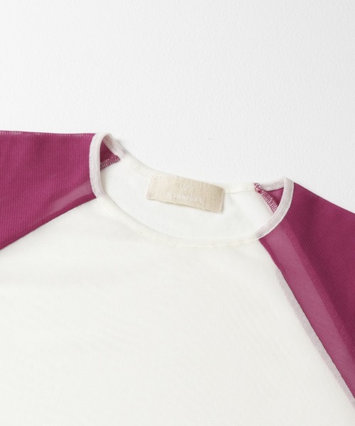 R JUBILEE(アールジュビリー)の「R JUBILEE SHEER NET BASEBALL T-SHIRTS(Tシャツ/カットソー・レディース・グレー/ピンク系その他・FREE)」の7枚目の写真