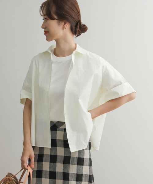 URBAN RESEARCH DOORS(アーバンリサーチドアーズ)の「アステックスコットンミディシャツ(シャツ/ブラウス・レディース・オレンジ/アイボリー・MEDIUM)」の2枚目の写真