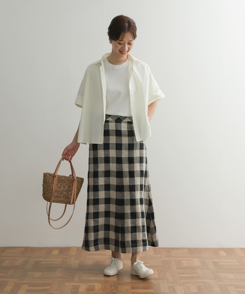 URBAN RESEARCH DOORS(アーバンリサーチドアーズ)の「アステックスコットンミディシャツ(シャツ/ブラウス・レディース・オレンジ/アイボリー・MEDIUM)」の16枚目の写真