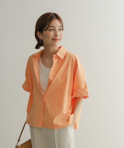 URBAN RESEARCH DOORS(アーバンリサーチドアーズ)の「アステックスコットンミディシャツ(シャツ/ブラウス・レディース・オレンジ/アイボリー・MEDIUM)」の20枚目の写真