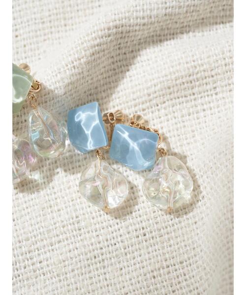 earth music&ecology（アースミュージックアンドエコロジー）の「サーフェイスオーロライヤリング（イヤリング・レディース・ミント/サックスブルー・FREE）」の14枚目の写真