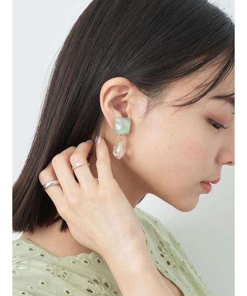 earth music&ecology（アースミュージックアンドエコロジー）の「サーフェイスオーロライヤリング（イヤリング・レディース・ミント/サックスブルー・FREE）」の15枚目の写真