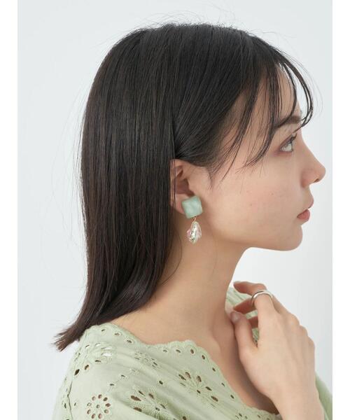 earth music&ecology（アースミュージックアンドエコロジー）の「サーフェイスオーロライヤリング（イヤリング・レディース・ミント/サックスブルー・FREE）」の16枚目の写真