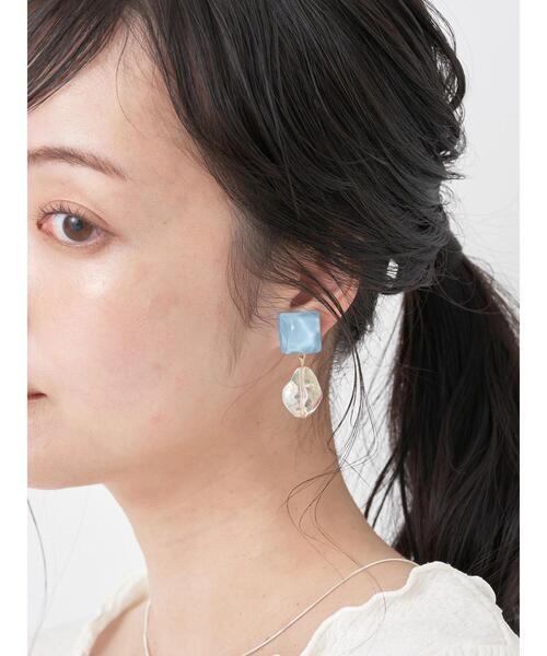 earth music&ecology（アースミュージックアンドエコロジー）の「サーフェイスオーロライヤリング（イヤリング・レディース・ミント/サックスブルー・FREE）」の17枚目の写真