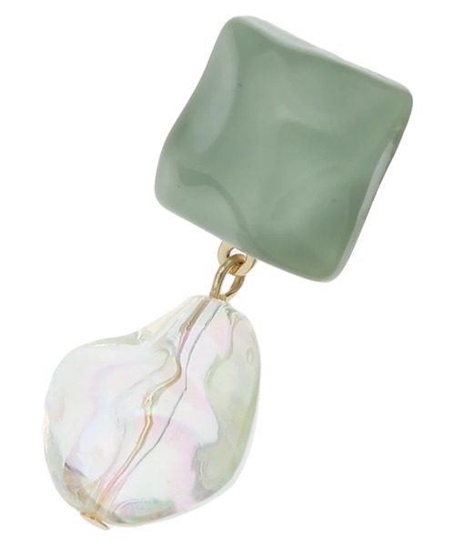 earth music&ecology（アースミュージックアンドエコロジー）の「サーフェイスオーロライヤリング（イヤリング・レディース・ミント/サックスブルー・FREE）」の4枚目の写真