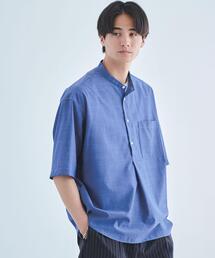 green label relaxing | TW ウォッシャブルトロ バンドカラー プルオーバー シャツ -ストレッチ・防シワ-(シャツ/ブラウス)