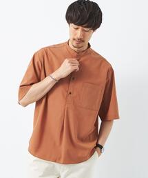 green label relaxing | TW ウォッシャブルトロ バンドカラー プルオーバー シャツ -ストレッチ・防シワ-(シャツ/ブラウス)