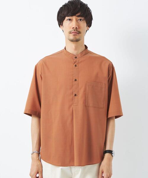 green label relaxing(グリーンレーベルリラクシング)の「TW ウォッシャブルトロ バンドカラー プルオーバー シャツ -ストレッチ・防シワ-(シャツ/ブラウス・メンズ・オレンジ/ロイヤルブルー/ライトグレー・L/M/S/XL)」の10枚目の写真