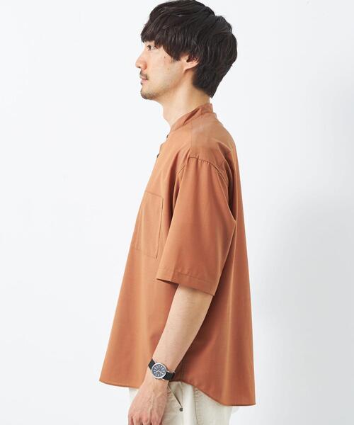 green label relaxing(グリーンレーベルリラクシング)の「TW ウォッシャブルトロ バンドカラー プルオーバー シャツ -ストレッチ・防シワ-(シャツ/ブラウス・メンズ・オレンジ/ロイヤルブルー/ライトグレー・L/M/S/XL)」の14枚目の写真