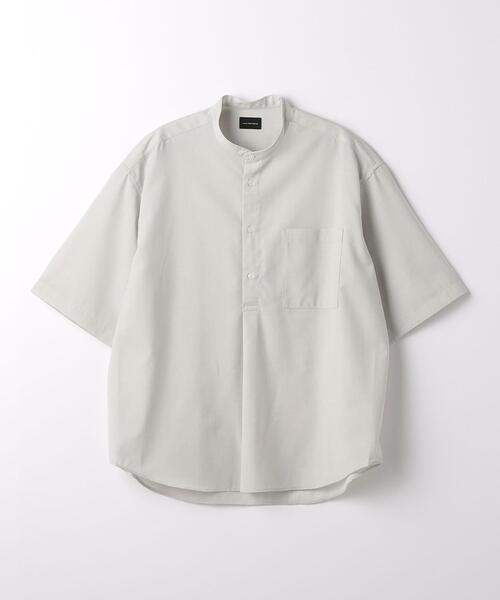 green label relaxing(グリーンレーベルリラクシング)の「TW ウォッシャブルトロ バンドカラー プルオーバー シャツ -ストレッチ・防シワ-(シャツ/ブラウス・メンズ・オレンジ/ロイヤルブルー/ライトグレー・L/M/S/XL)」の7枚目の写真