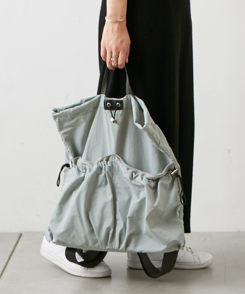 EARTH MADE(アースメイド)の「DRAWSTRING BACKPACK(バックパック/リュック・レディース・ブラック/アイボリー/ブルー/マスタード・フリー)」の19枚目の写真