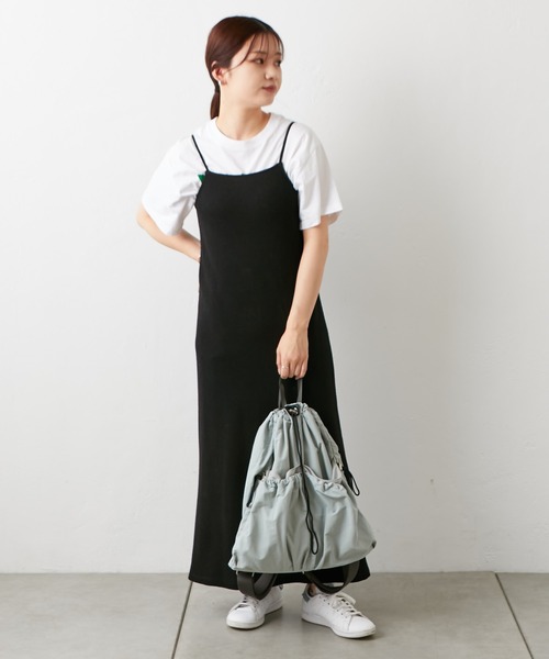 EARTH MADE(アースメイド)の「DRAWSTRING BACKPACK(バックパック/リュック・レディース・ブラック/アイボリー/ブルー/マスタード・フリー)」の21枚目の写真