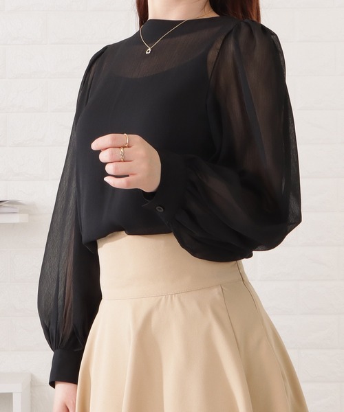 Lace Ladies(レースレディース)の「ニュアンスカラーシアーブラウス(シャツ/ブラウス・レディース・ミント/ブルーグレー/アイボリー/ブラック/ベージュ/ピンク・FREE/S)」の11枚目の写真