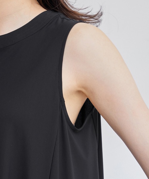 ROPE'（ロペ）の「【洗える】ナイロンストレッチカットソーノースリーブワンピース（ワンピース・レディース・ブラック/ダークブラウン・38）」の14枚目の写真