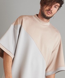 NO ID. | 【NO ID.】Half Sleeve Mock Neck Big Pullover / ハーフ スリーブ モック ネック ビッグ プルオーバー(Tシャツ/カットソー)