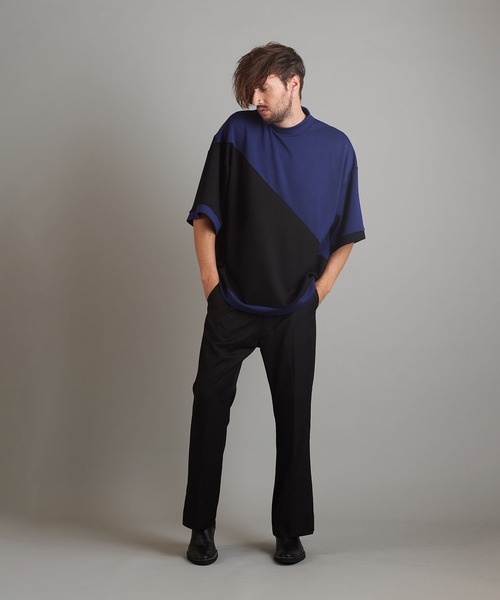 NO ID.（ノーアイディ）の「【NO ID.】Half Sleeve Mock Neck Big Pullover / ハーフ スリーブ モック ネック ビッグ プルオーバー（Tシャツ/カットソー・メンズ・ネイビー/サックスブルー/ライトベージュ・ONE SIZE）」の19枚目の写真