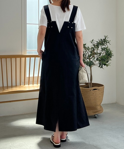 un dix cors（アンディコール）の「2WAYワークジャンスカ（ジャンパースカート・レディース・ベージュ/ブラック・FREE）」の15枚目の写真