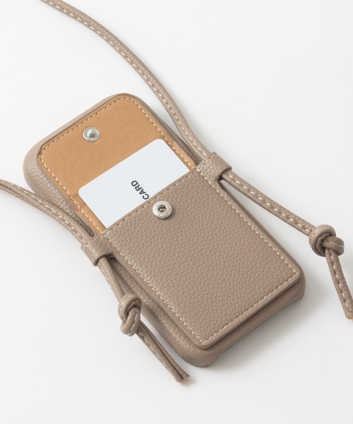 セール】ポケット付き PUレザー ショルダーコード iPhoneケース カバー