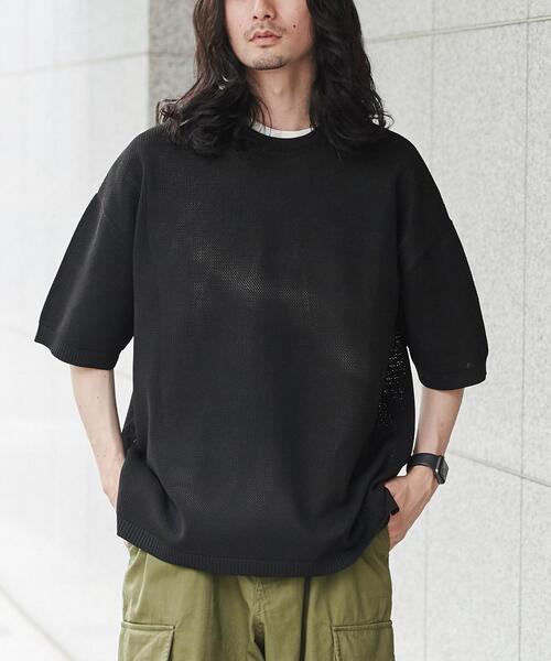 thom/krom オーバーサイズニットセーター 黒と白