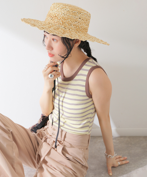 Casselini（キャセリーニ）の「《追加》【Casselini/キャセリーニ】スカシナミナミハット（ハット・レディース・ブラック/ベージュ・FREE）」の3枚目の写真