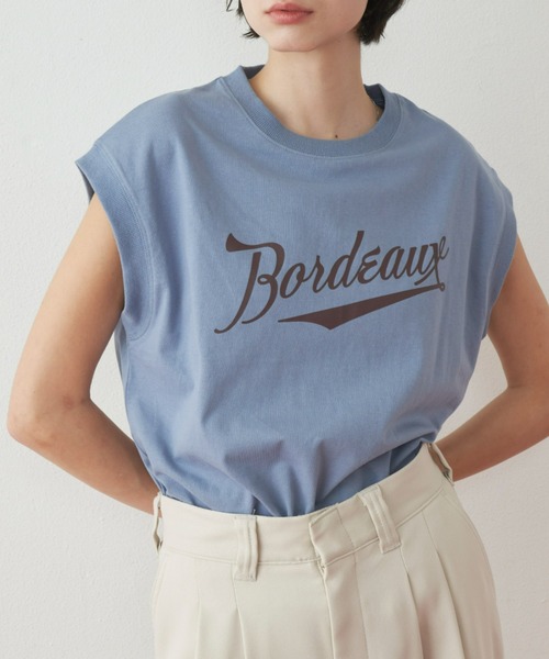 Unitage（ユニテージ）の「ロゴプリントフレンチTEE（Tシャツ/カットソー・レディース・ベージュ/ネイビー/ライトブルー・FREE）」の3枚目の写真