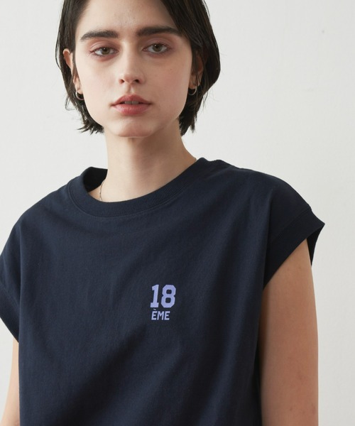 Unitage（ユニテージ）の「ロゴプリントフレンチTEE（Tシャツ/カットソー・レディース・ベージュ/ネイビー/ライトブルー・FREE）」の15枚目の写真