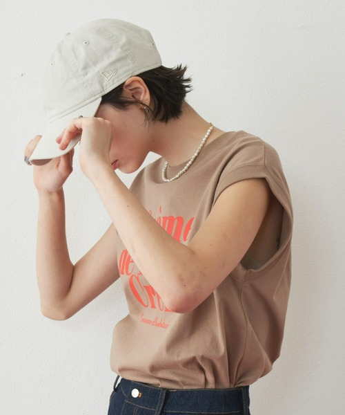 Unitage（ユニテージ）の「ロゴプリントフレンチTEE（Tシャツ/カットソー・レディース・ベージュ/ネイビー/ライトブルー・FREE）」の20枚目の写真