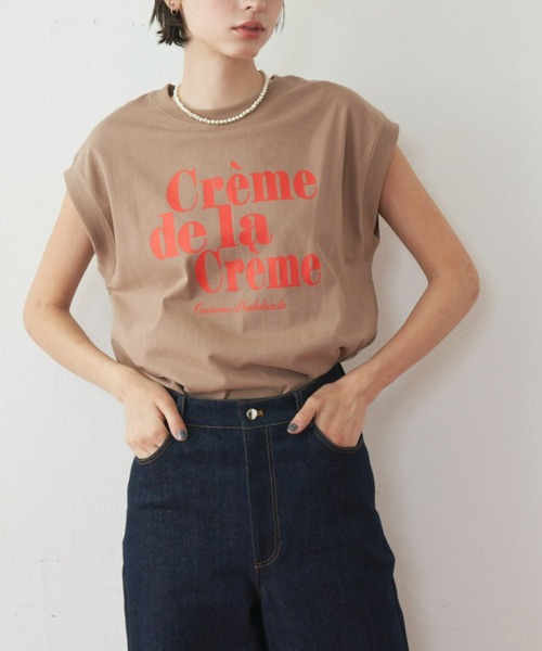 Unitage（ユニテージ）の「ロゴプリントフレンチTEE（Tシャツ/カットソー・レディース・ベージュ/ネイビー/ライトブルー・FREE）」の17枚目の写真