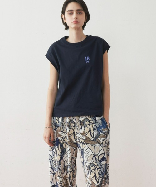 Unitage（ユニテージ）の「ロゴプリントフレンチTEE（Tシャツ/カットソー・レディース・ベージュ/ネイビー/ライトブルー・FREE）」の19枚目の写真