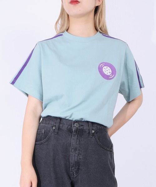 PUNYUS（プニュズ）の「サイドラインレコードＴシャツ（Tシャツ/カットソー・レディース・ブラック/サックスブルー/イエロー・1/2/3/4）」の2枚目の写真