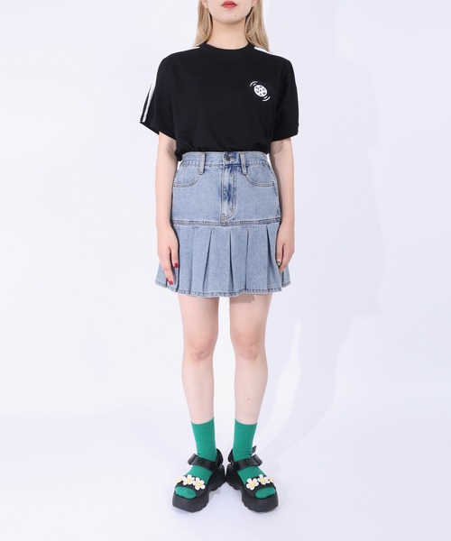 PUNYUS（プニュズ）の「サイドラインレコードＴシャツ（Tシャツ/カットソー・レディース・ブラック/サックスブルー/イエロー・1/2/3/4）」の21枚目の写真