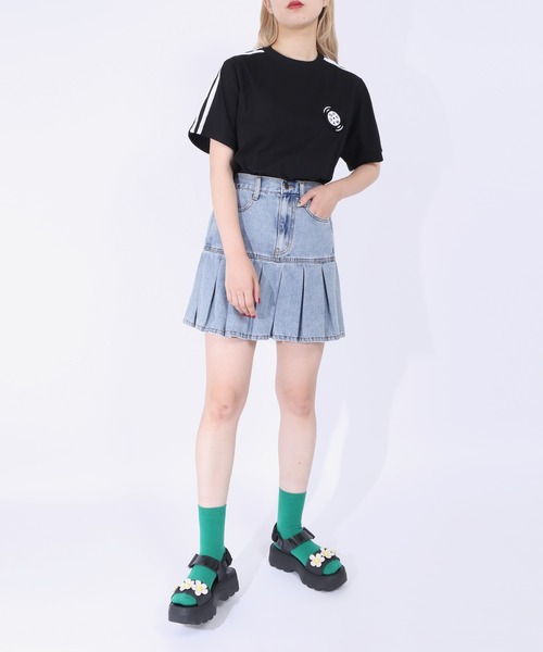 PUNYUS（プニュズ）の「サイドラインレコードＴシャツ（Tシャツ/カットソー・レディース・ブラック/サックスブルー/イエロー・1/2/3/4）」の13枚目の写真