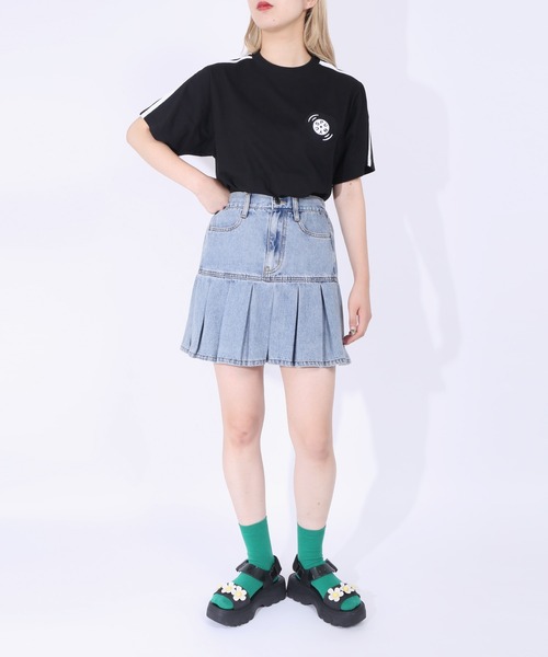 PUNYUS（プニュズ）の「サイドラインレコードＴシャツ（Tシャツ/カットソー・レディース・ブラック/サックスブルー/イエロー・1/2/3/4）」の18枚目の写真