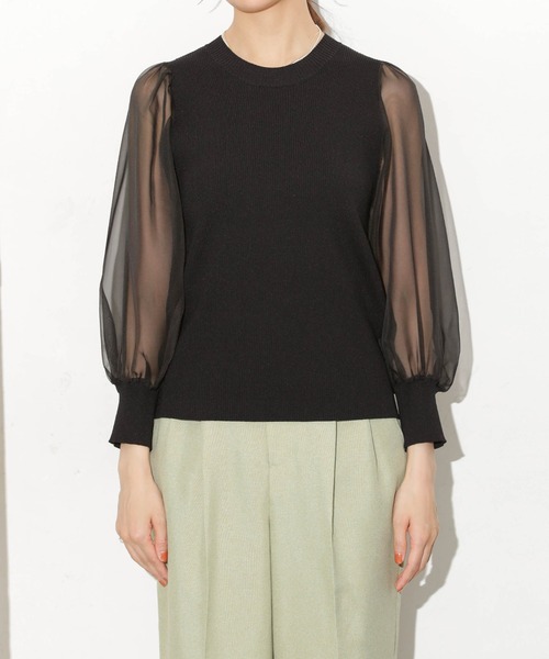 NANO universe（ナノユニバース）の「シアースリーブ異素材コンビ