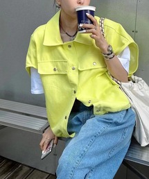 カラーデニムベストジャケット