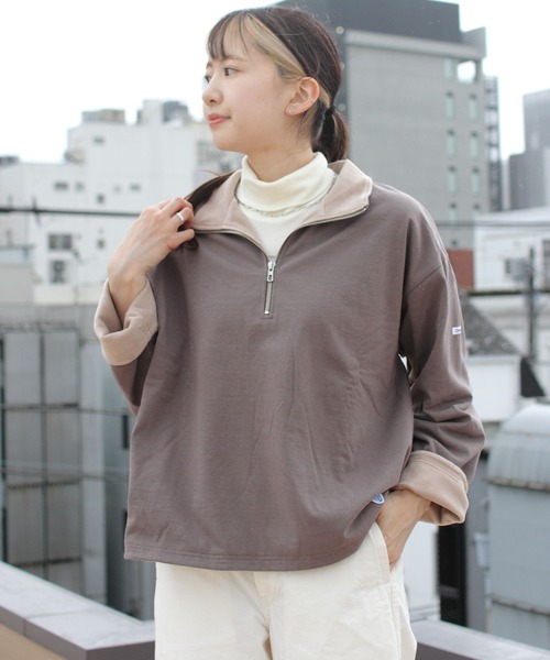 Tシャツ/カットソー ORCIVAL/オーシバル ハーフジップロングスリーブ