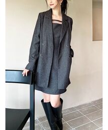 RESEXXY | ダブルブレストジャケット【セットアップ着用可能】(テーラードジャケット)