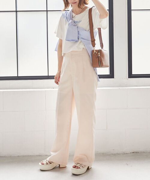 MAJESTIC LEGON（マジェスティックレゴン）の「ハイウエストスラックスパンツ（スラックス・レディース・ブラック/ピンク/アイボリー・MEDIUM/SMALL）」の7枚目の写真