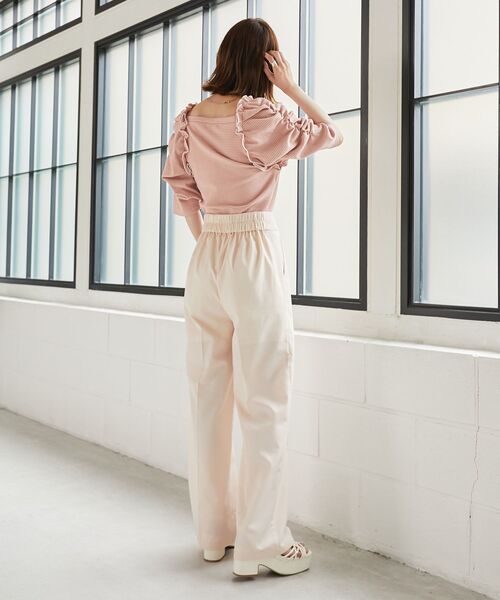 MAJESTIC LEGON（マジェスティックレゴン）の「ハイウエストスラックスパンツ（スラックス・レディース・ブラック/ピンク/アイボリー・MEDIUM/SMALL）」の11枚目の写真