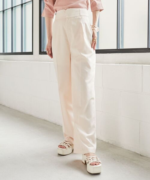 MAJESTIC LEGON（マジェスティックレゴン）の「ハイウエストスラックスパンツ（スラックス・レディース・ブラック/ピンク/アイボリー・MEDIUM/SMALL）」の13枚目の写真