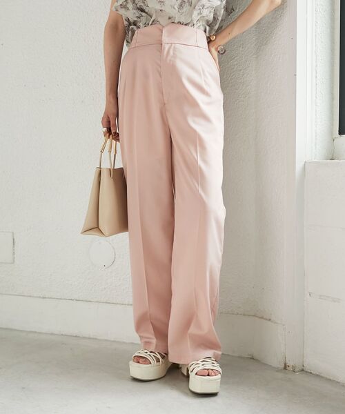 MAJESTIC LEGON（マジェスティックレゴン）の「ハイウエストスラックスパンツ（スラックス・レディース・ブラック/ピンク/アイボリー・MEDIUM/SMALL）」の22枚目の写真