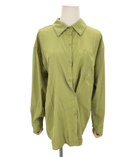 Dewlily(デューリリー)の「オーバーサイズアシンメトリーシャツ(シャツ/ブラウス・レディース・ピンク/グリーン・L/XL)」の11枚目の写真