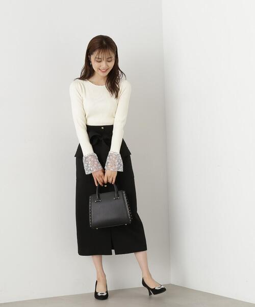 PROPORTION BODY DRESSING(プロポーションボディドレッシング)の「パールネックポイントレースニット / 1213270808(ニット/セーター・レディース・ブラック/ホワイト系その他/ブラウン・MEDIUM/SMALL)」の7枚目の写真