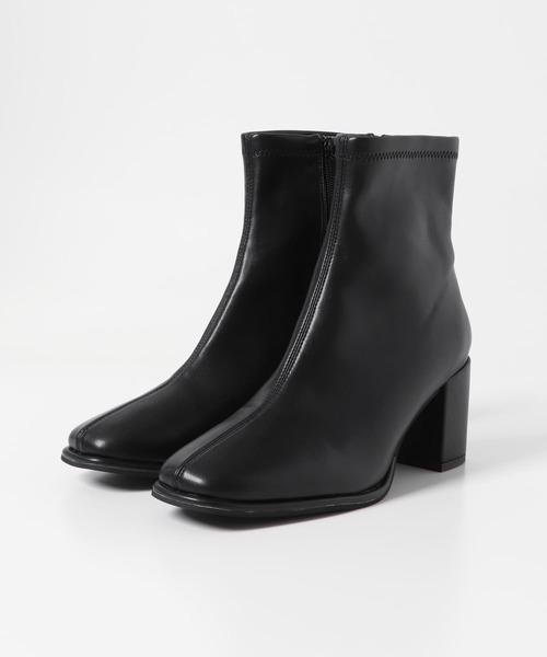 SENSE OF PLACE by URBAN RESEARCH（センスオブプレイスバイアーバンリサーチ）の「『4サイズ展開』『晴雨兼用』スクエアトウセンターシームストレッチブーツ（ブーツ・レディース・ブラック/アイボリー/ブラウン/シルバー・X-LARGE/MEDIUM/SMALL/LARGE）」の6枚目の写真