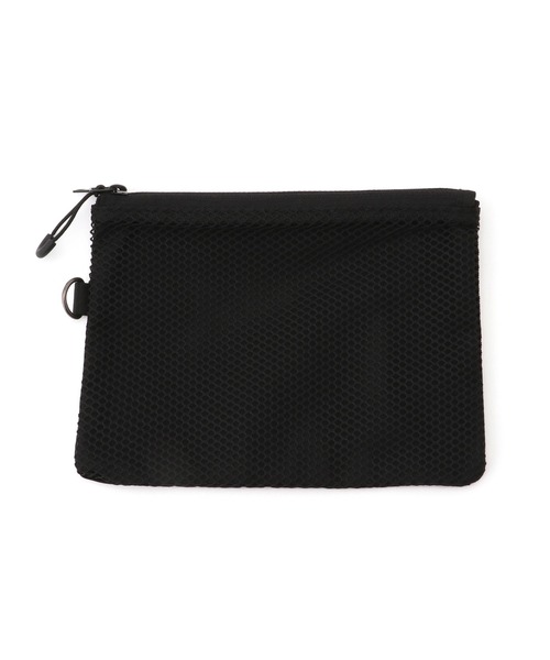 ポリエステルダブルファスナーケース・M 黒・約13．5×19cm