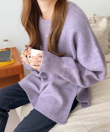 【新色追加】ボックスシルエット長袖ニットトップス