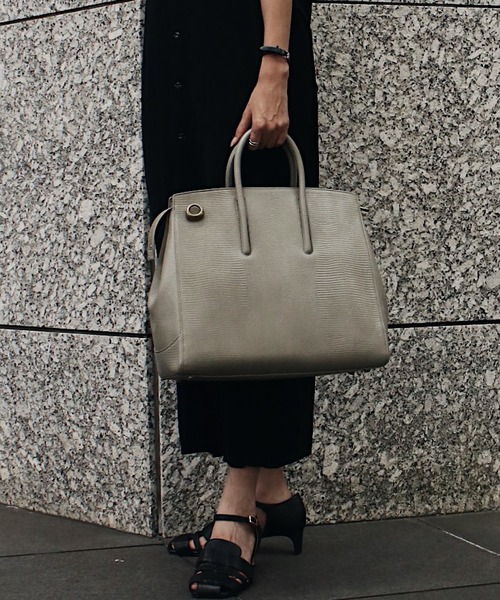 TOFF&LOADSTONE（トフアンドロードストーン）の「【TOFF&LOADSTONE】Jolie lizard L/ ジョリー リザード L（トートバッグ・レディース・グレー/ブラック・FREE）」の6枚目の写真