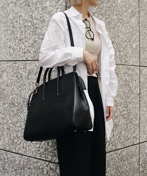 TOFF&LOADSTONE（トフアンドロードストーン）の「【TOFF&LOADSTONE】Jolie lizard L/ ジョリー リザード L（トートバッグ・レディース・グレー/ブラック・FREE）」の4枚目の写真